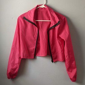 Pink windbreaker crop jacket